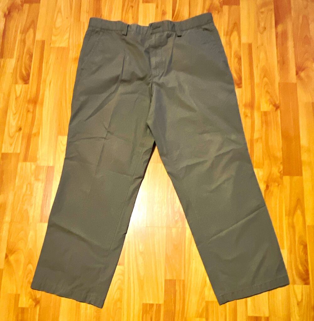 Men's Dark Khaki Dockers Cotton Twill Chino Pants 38x30 Straight Flat Front